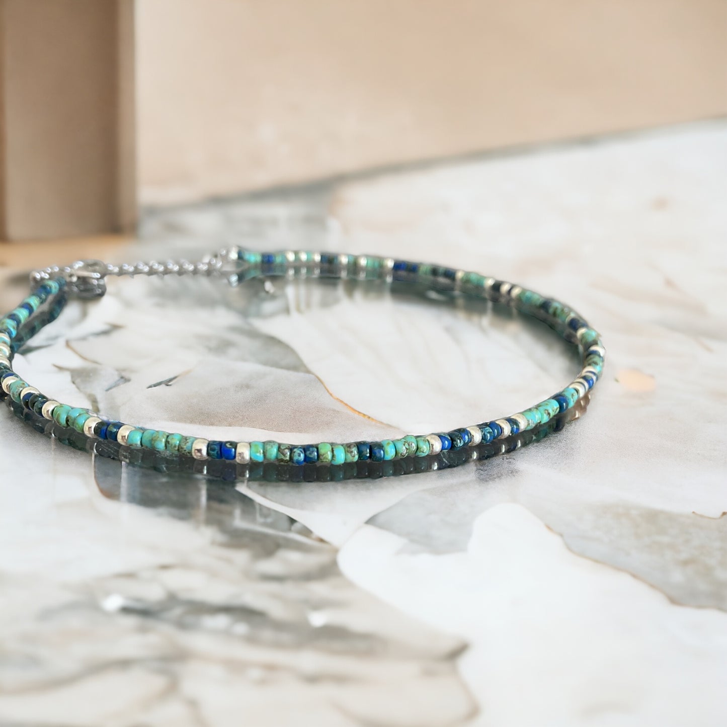 Collier Miyuki : Azur | collier de perles japonaises