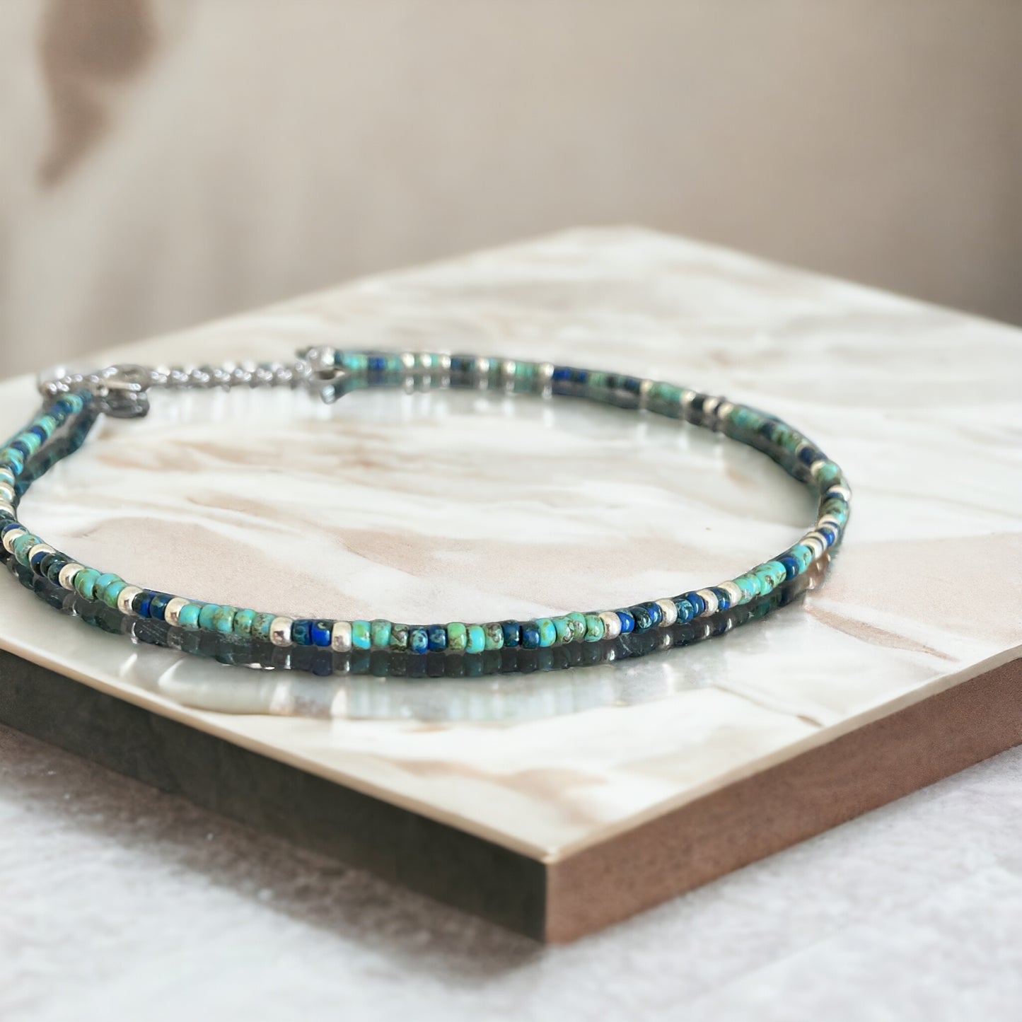Collier Miyuki : Azur | collier de perles japonaises