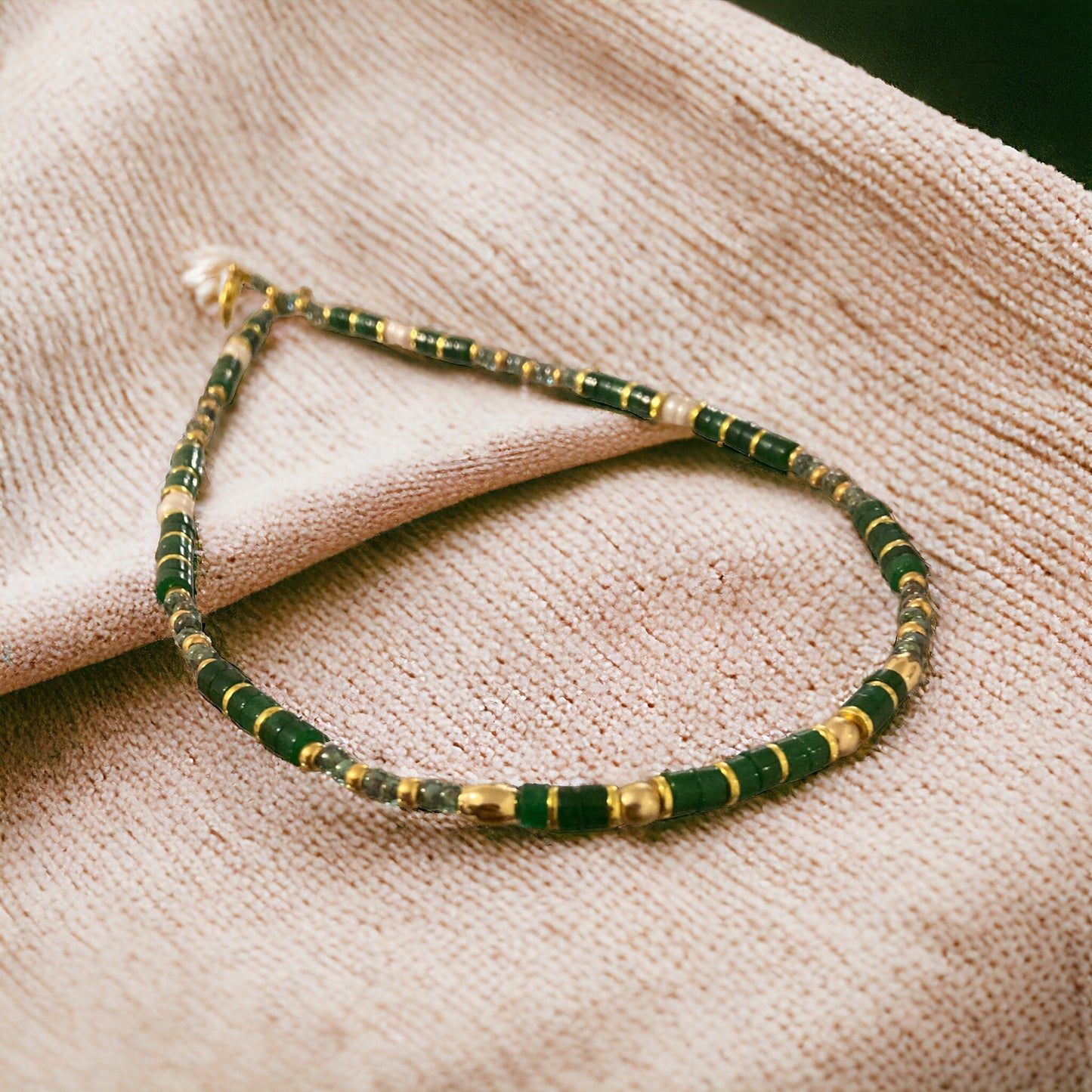 Collier précieux : Agathe , collier de pierres semi précieuses et perles japonaises