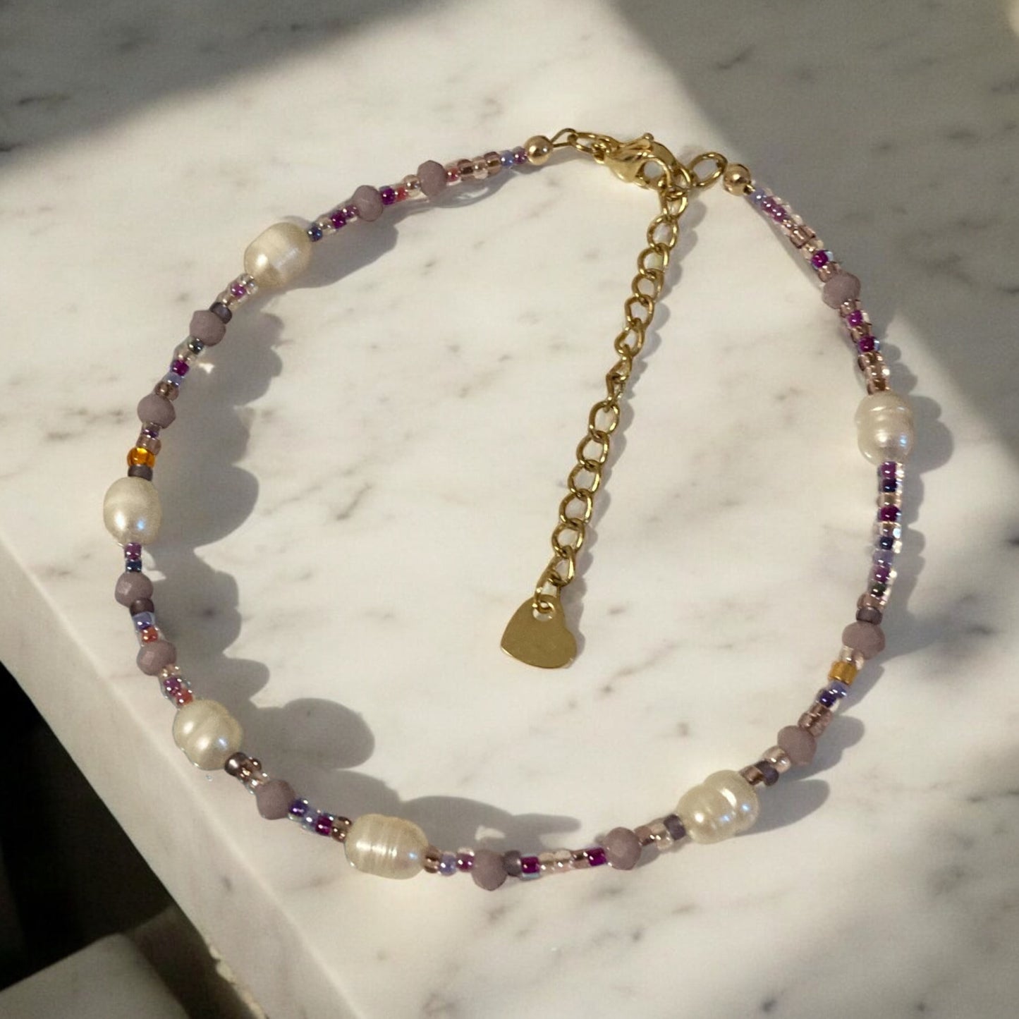 Perla | Bracelet de cheville en perles Miyuki et perles de cultures