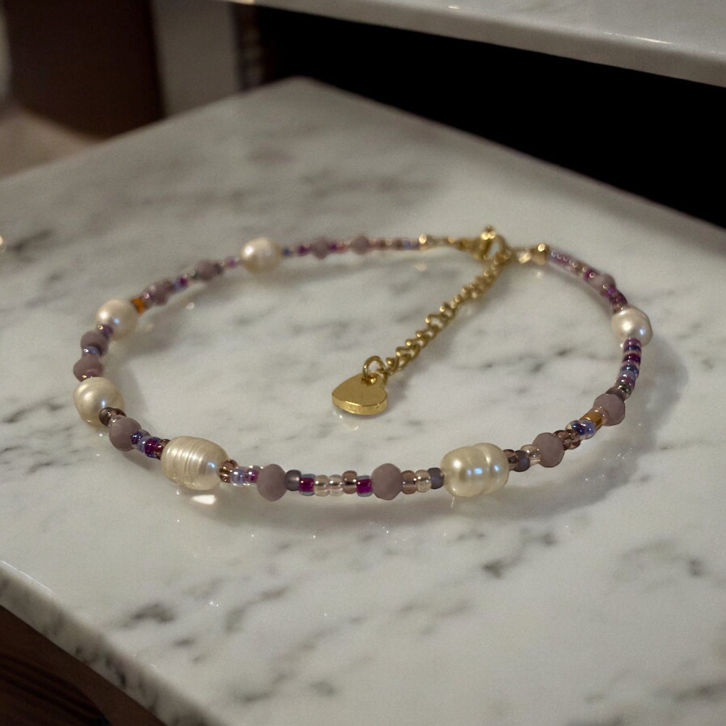 Perla | Bracelet de cheville en perles Miyuki et perles de cultures