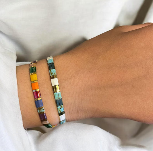 Bracelet Miyuki : Parure Isandra , ensemble de deux bracelets japonais