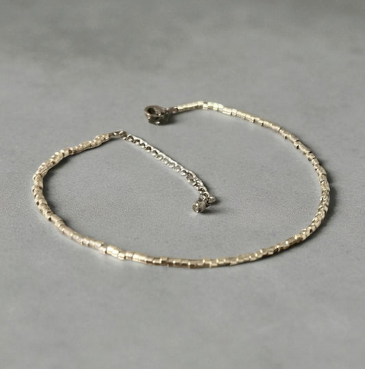 Souffle d’Argent
 | Bracelet de cheville Miyuki beige et or