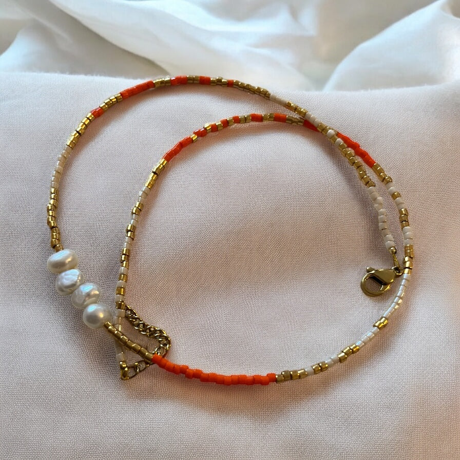 Collier miyuki Été Indien | perles japonaises et perles de cultures