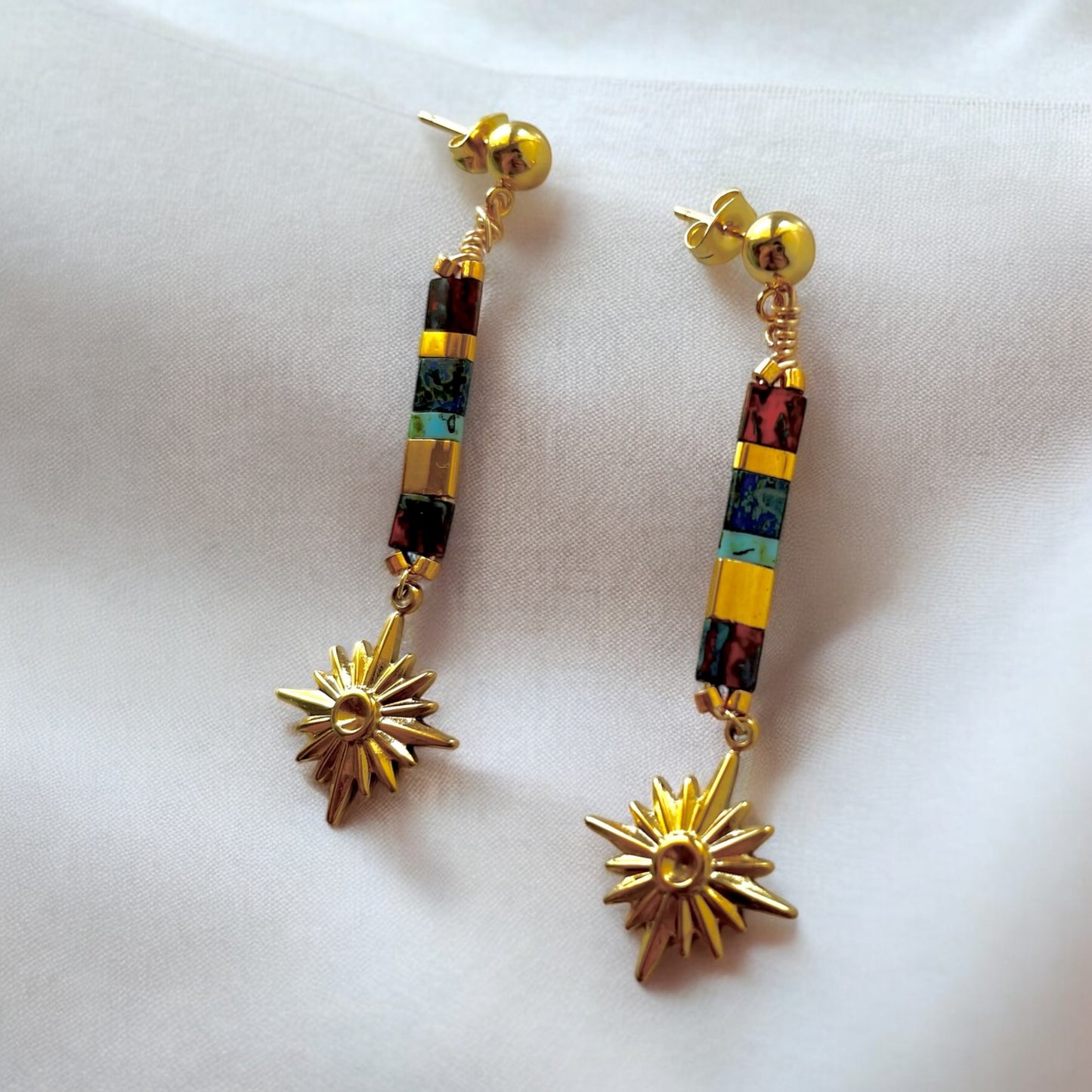Boucles d’oreilles en perles Miyuki Tila