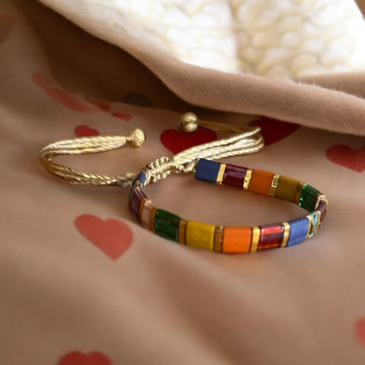 Teodora | Bracelet enfants de perles Miyuki Tila ajustable