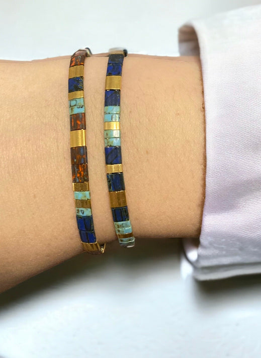 Bracelet Miyuki : Parure Salomé , ensemble de deux bracelets japonais