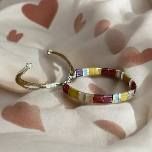 Judith | Bracelet enfants de perles Miyuki Tila ajustable