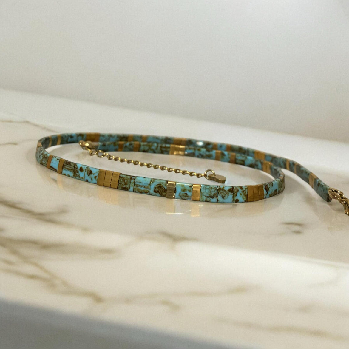 Collier Miyuki : Anna Lisa , collier de perles plates miyuki tila