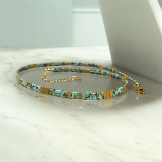 Collier Miyuki : Anna Lisa , collier de perles plates miyuki tila