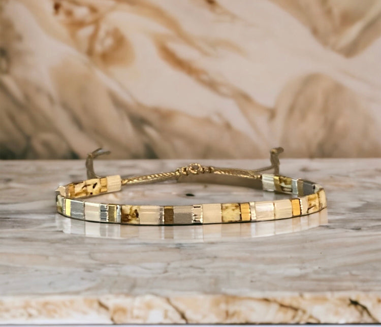 Bracelet Miyuki tila : Gisele , bracelet de perles ajustable pour femme