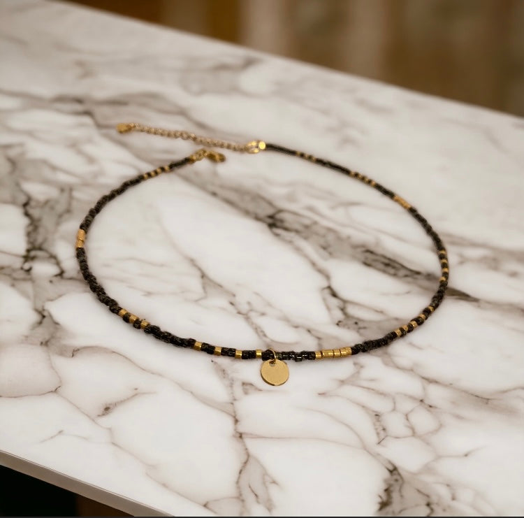 Collier miyuki : Natalia collier minimaliste perles de verre japonaises pour femme