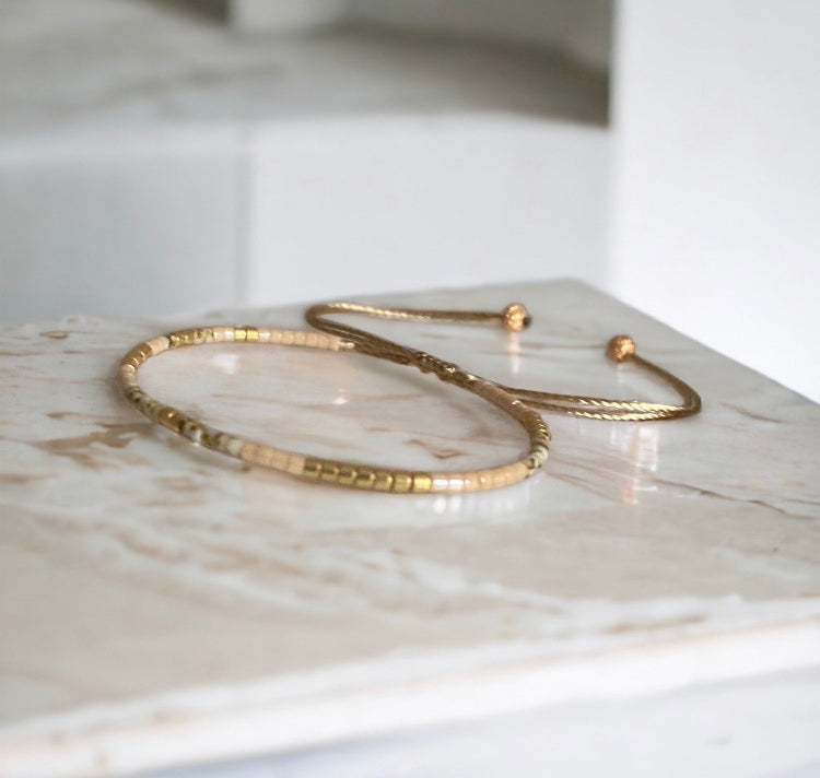 Bracelet Miyuki: Lia, bracelet minimaliste de perles Japonaises