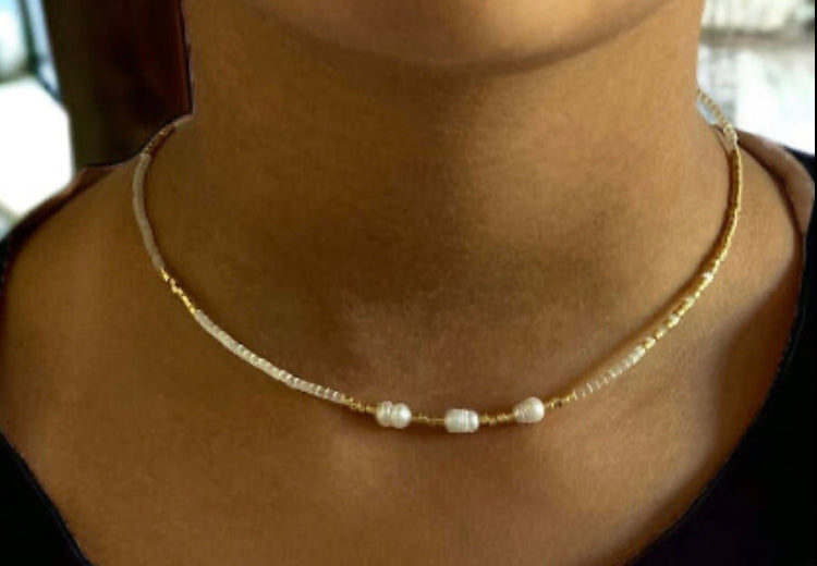 Collier miyuki Thelma perles japonaises et perles de cultures