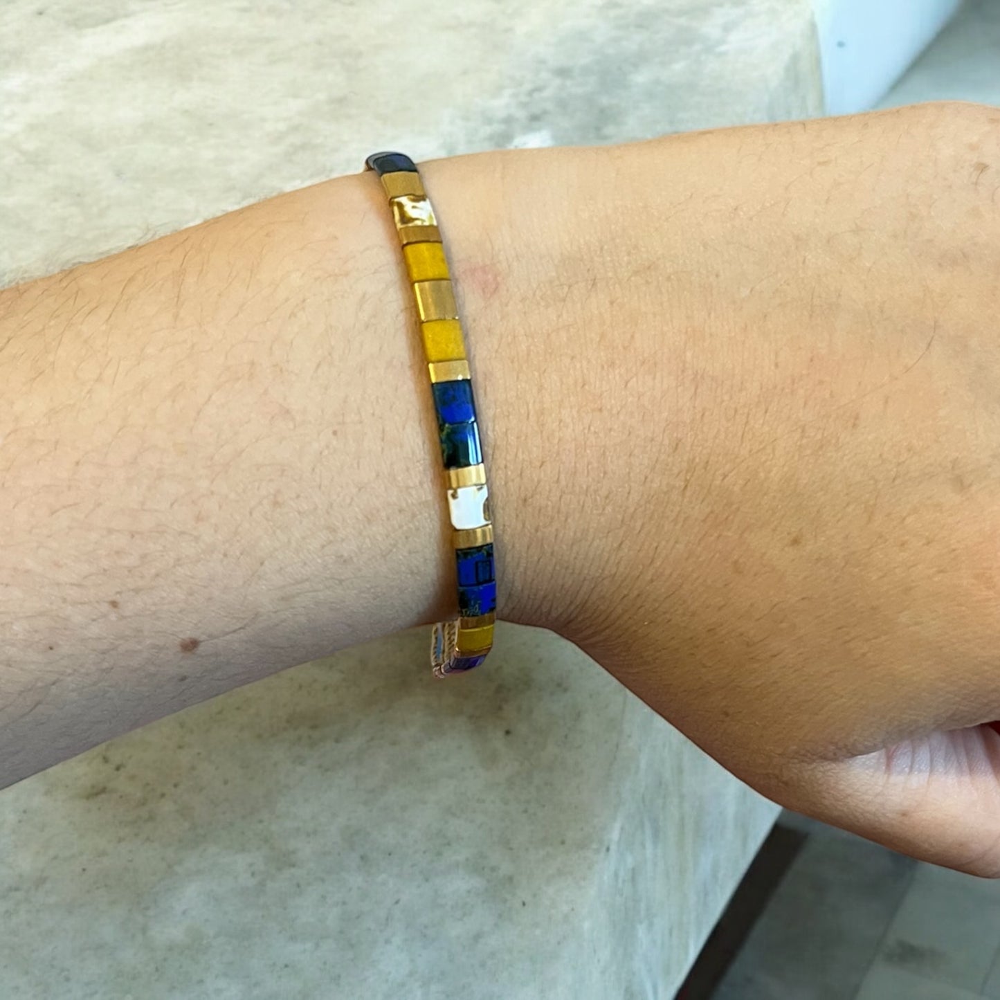 Bracelet Miyuki : Mëora , bracelet Miyuki Tila sur fil de soie