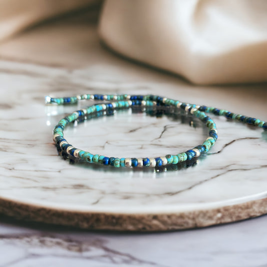 Collier Miyuki : Azur | collier de perles japonaises