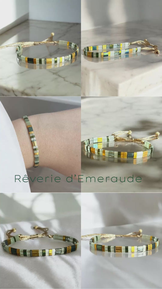 Bracelet Miyuki : Rêverie d’Emeraude